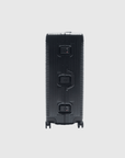 The Signature Series L "Advanced" Black suitcase, showcasing its sleek design and robust zipless closure.