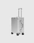 Apollo S Passenger Overhead suitcase in silver with retractable handle and durable wheels.