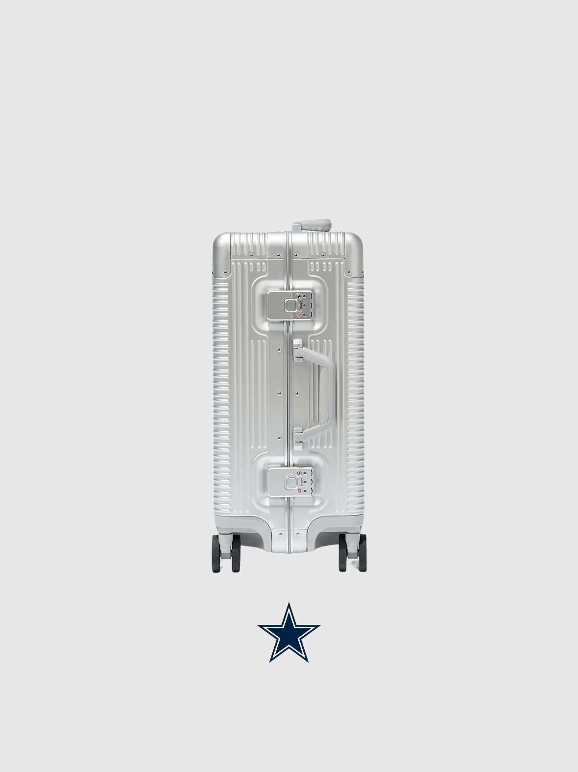 Dallas Cowboys Limited Edition Time Capsule Case, luxury travel design with iconic silver finish and emblem.